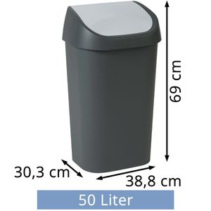 Produktbild für Mülleimer Curver Allibert Mistral Swing, anthrazit