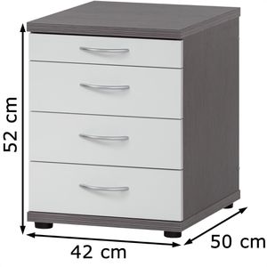 Produktbild für Standcontainer Möbelpartner Serie 4000, weiß/grau