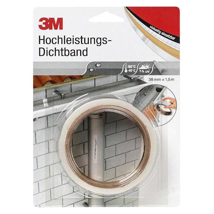 3M Dichtungsband 4411N, Hochleistungs-Dichtband, selbstklebend,  transparent, 38mm x 1,5m – Böttcher AG