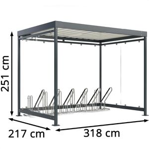 Produktbild für Fahrradunterstand WSM Pro Köln Bike K3 4702 XBF, anthrazit