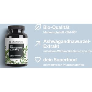Produktbild für Ashwagandha natural-elements 180 Kapseln, BIO
