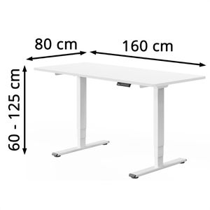 Produktbild für Schreibtisch FlexiSpot E5W, weiß / weiß