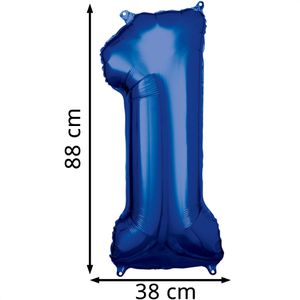Produktbild für Luftballons Amscan 9907276, Riesenzahl 1, blau