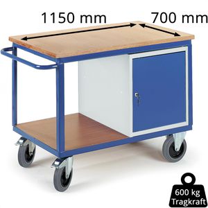 Produktbild für Werkstattwagen Rollcart 07-4306, Tragkraft 600 kg