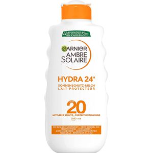 Garnier Sonnencreme Ambre Solaire Hydra 24, LSF 20, Sonnenmilch, wasserfest, 200ml