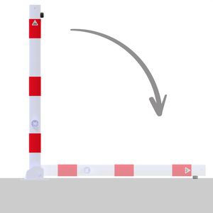 Produktbild für Absperrpfosten Schake 460FUB, rot/weiß, aus Metall