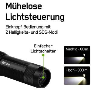 Produktbild für Taschenlampe GP Batteries C32, LED, mit Batterie