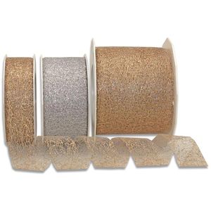 Produktbild für Geschenkband Präsent Metallic Lace, gold
