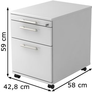 Produktbild für Rollcontainer Hammerbacher H-Serie, aus Holz, weiß