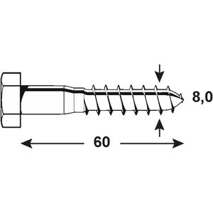 Produktbild für Holzschrauben Connex KL3148060, verzinkt
