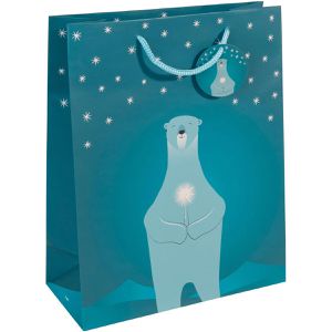 Geschenktüte Sigel GT052 Polar bear with candle
