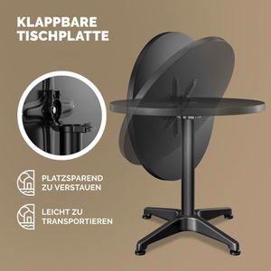 Produktbild für Stehtisch CASARIA schwarz Ø 60cm, klappbar