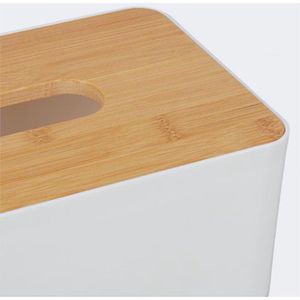 Produktbild für Taschentuchbox Relaxdays 10027743, aus Kunststoff / Bambus