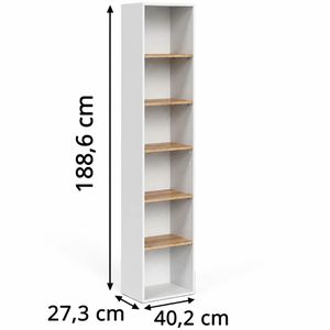 Produktbild für Badregal Vicco Viktor Hochregal, Holz, weiß / artisan eiche