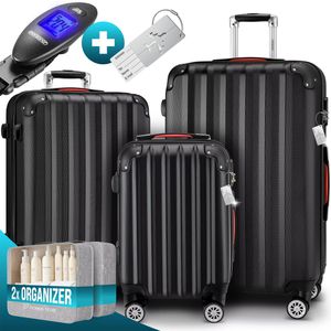 Koffer Monzana Baseline, schwarz, 3-teilig + Zubehör