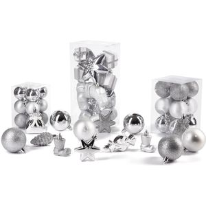 Produktbild für Weihnachtskugeln BRUBAKER 807702, silber