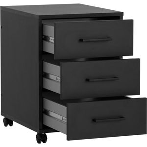 Produktbild für Rollcontainer Möbelpartner Ruby 158174, aus Holz, schwarz