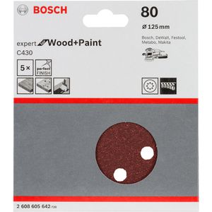 Produktbild für Schleifpapier Bosch C430 Wood and Paint, Körnung 80