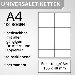 Produktbild für Universaletiketten TopStick labels, 8715, weiß