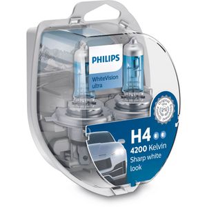 Produktbild für Auto-Lampe Philips WhiteVision ultra, 4200 Kelvin, H4