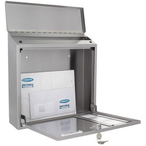 Produktbild für Briefkasten Rottner T06048, Muro Inox, silber, aus Edelstahl