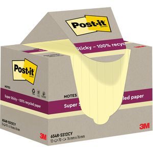 Haftnotizen Post-it Recycling Super Sticky, gelb
