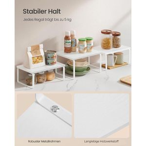 Produktbild für Küchenregal Songmics KCS220W01, weiß, 3er Set