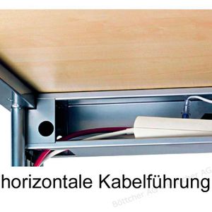 Produktbild für Schreibtisch Hammerbacher B-Serie, ahorn / silber