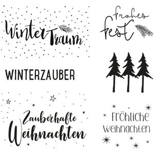 Motivstempel Rayher Clear Stamps Weihnachtsgrüße, Kunststoff