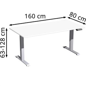 Produktbild für Schreibtisch Geramöbel Elevate Plus, weiß / silber