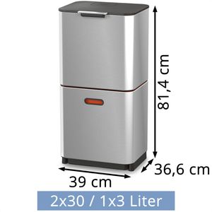 Produktbild für Mülleimer JosephJoseph Totem Max 60 L, silber