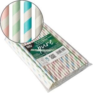 Strohhalme Papstar 87011 pure Stripes, aus Papier