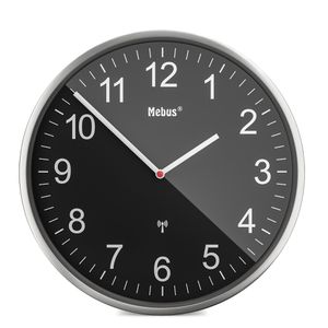 Produktbild für Wanduhr Mebus 19578, Aluminium, analog, Funkuhr