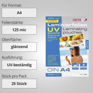 Produktbild für Laminierfolien Genie 12404, DIN A4