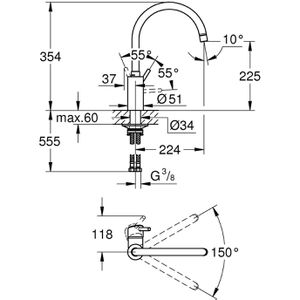 Produktbild für Küchenarmatur GROHE Concetto 32661003, chrom
