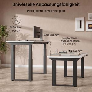 Produktbild für Schreibtisch FlexiSpot E7QB, weiß / schwarz