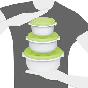 Produktbild für Mikrowellengeschirr Emsa Micro Family weiß/hellgrün Kunststoff