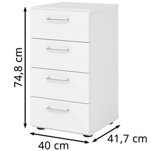 Produktbild für Kommode Hammerbacher Serie 9 Advanced, weiß