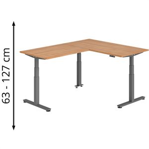 Schreibtisch Hammerbacher XDSMW, nussbaum / graphit
