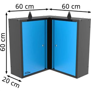 Produktbild für Werkzeugschrank Güde GWES 2TE, 40467, Metall, schwarz / blau
