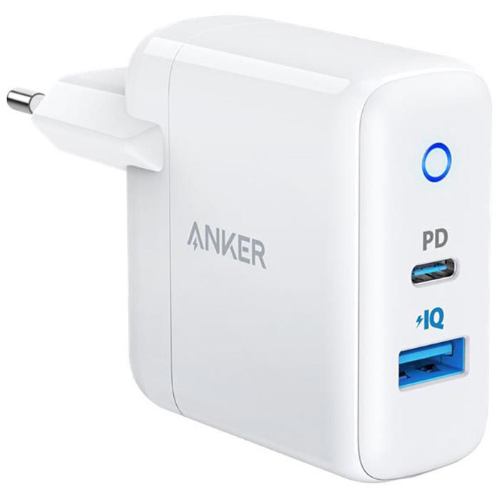 Anker USB-Ladegerät PowerPort PD, 35W, 3A, weiß, 1x USB C, 1x USB A, 2 Port  – Böttcher AG