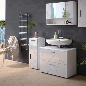 Produktbild für Badschrank Vicco Irma, mit 4 Füßen, hochglanz weiß