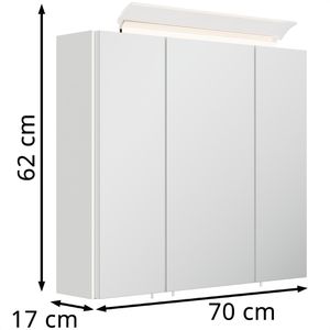 Produktbild für Spiegelschrank Posseik weiß hochglanz