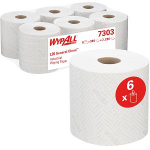 Produktbild für Putztuchrolle Wypall L20, 7303, Airflex-Technologie, weiß