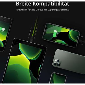 Produktbild für Ladekabel Green-Cell GC Ray LED, schwarz, 1,2m