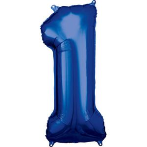 Luftballons Amscan 9907276, Riesenzahl 1, blau
