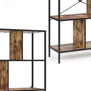 Produktbild für Bücherregal Vicco Fyrk, schwarz / dunkelbraun