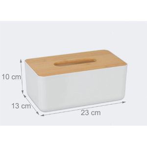 Produktbild für Taschentuchbox Relaxdays 10027743, aus Kunststoff / Bambus