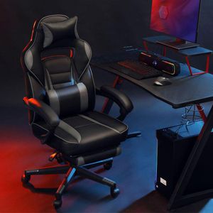 Produktbild für Gaming-Stuhl Songmics OBG073B03, mit Fußstütze