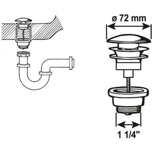 Produktbild für Ablaufgarnitur Cornat T317402, aus Metall